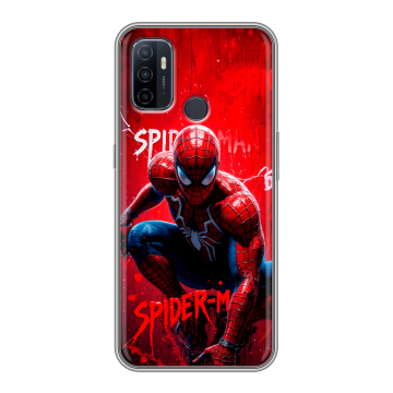 Силиконовый чехол на OPPO A53 с принтом Spiderman Человек паук