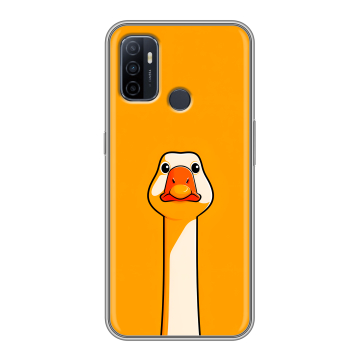 Силиконовый чехол на OPPO A53 с принтом Смешная утка Силиконовый чехол на OPPO A53 с принтом Смешная утка