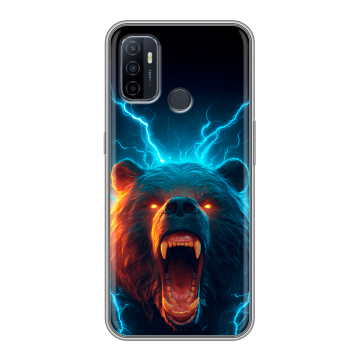 Силиконовый чехол на OPPO A53 с принтом Медведь Силиконовый чехол на OPPO A53 с принтом Медведь