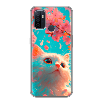 Силиконовый чехол на OPPO A53 с принтом Красивый кот Силиконовый чехол на OPPO A53 с принтом Красивый кот