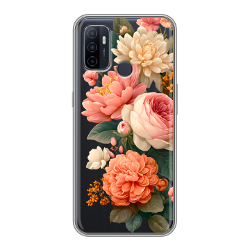 Силиконовый чехол на OPPO A53 с принтом цветы Силиконовый чехол на OPPO A53 с принтом цветы