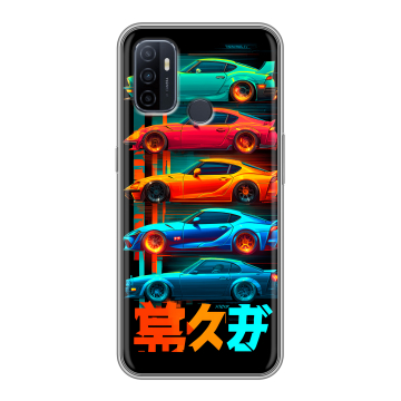 Силиконовый чехол на OPPO A53 с принтом машины тачки Силиконовый чехол на OPPO A53 с принтом машины тачки