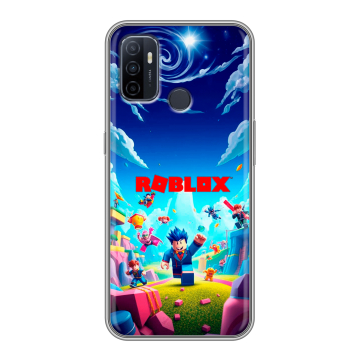 Силиконовый чехол на OPPO A53 с принтом Roblox Роблокс