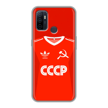 Силиконовый чехол на OPPO A53 с принтом Флаг Герб СССР Силиконовый чехол на OPPO A53 с принтом Флаг Герб СССР