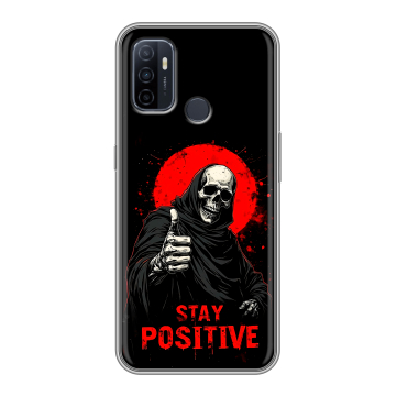 Силиконовый чехол на OPPO A53 с принтом смешной скелет Силиконовый чехол на OPPO A53 с принтом смешной скелет