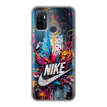 Силиконовый чехол на OPPO A53 с принтом Nike Найк