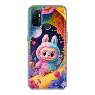 Силиконовый чехол на OPPO A53 с принтом Labubu Лабубу