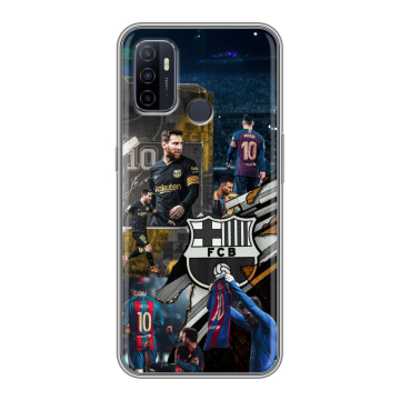 Силиконовый чехол на OPPO A53 с принтом Messi Barcelona Силиконовый чехол на OPPO A53 с принтом Messi Barcelona