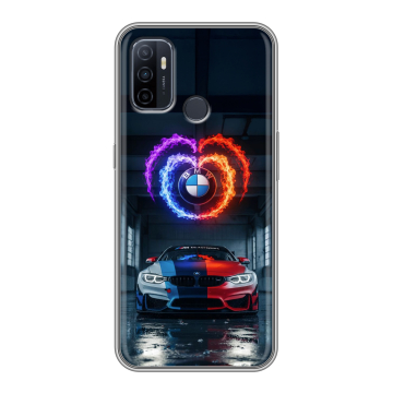 Силиконовый чехол на OPPO A53 с принтом BMW БМВ Силиконовый чехол на OPPO A53 с принтом BMW БМВ