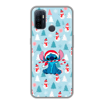 Силиконовый чехол на OPPO A53 с принтом Стич Новый год Силиконовый чехол на OPPO A53 с принтом Стич Новый год