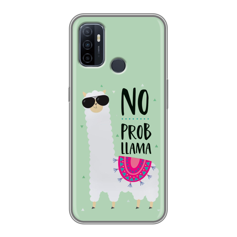 Силиконовый чехол на OPPO A53 с принтом Лама Силиконовый чехол на OPPO A53 с принтом Лама