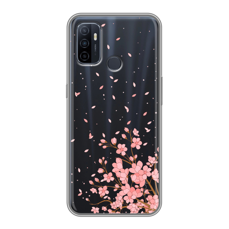 Силиконовый чехол на OPPO A53 с принтом Ветка сакуры Силиконовый чехол на OPPO A53 с принтом Ветка сакуры
