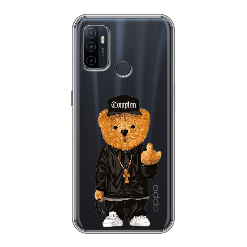 Силиконовый чехол на OPPO A53 с принтом Мишка Силиконовый чехол на OPPO A53 с принтом Мишка