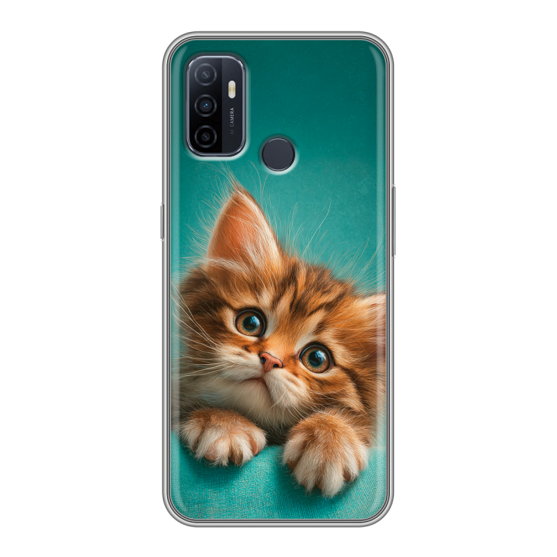Силиконовый чехол на OPPO A53 с принтом котенок Силиконовый чехол на OPPO A53 с принтом котенок