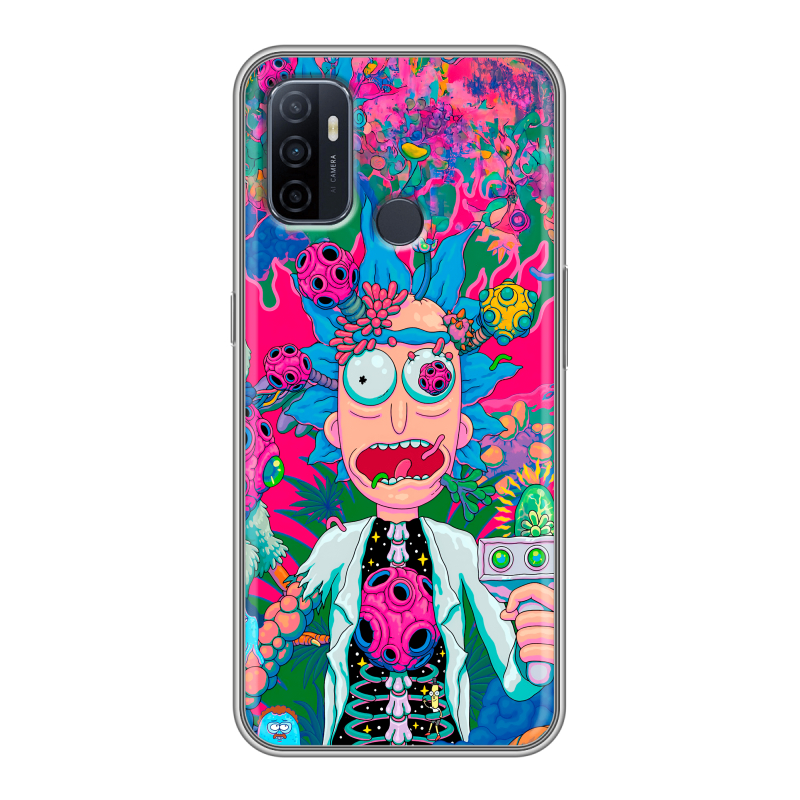 Силиконовый противоударный чехол на OPPO A53 с принтом Рик и Морти Rick Morty Силиконовый противоударный чехол на OPPO A53 с принтом Рик и Морти Rick Morty