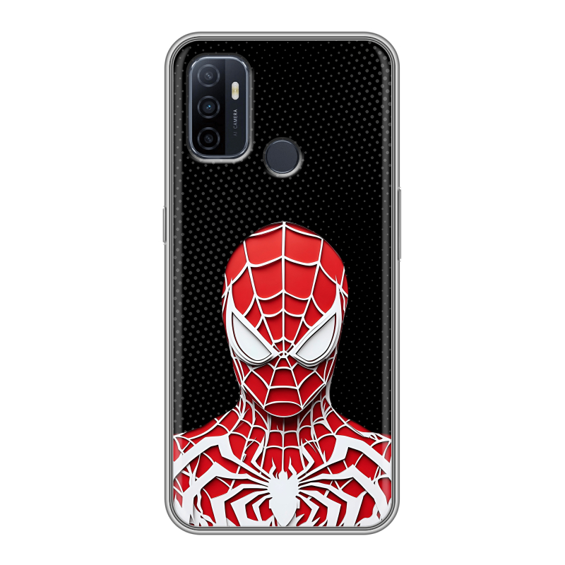Силиконовый чехол на OPPO A53 с принтом человек паук spiderman Силиконовый чехол на OPPO A53 с принтом человек паук spiderman