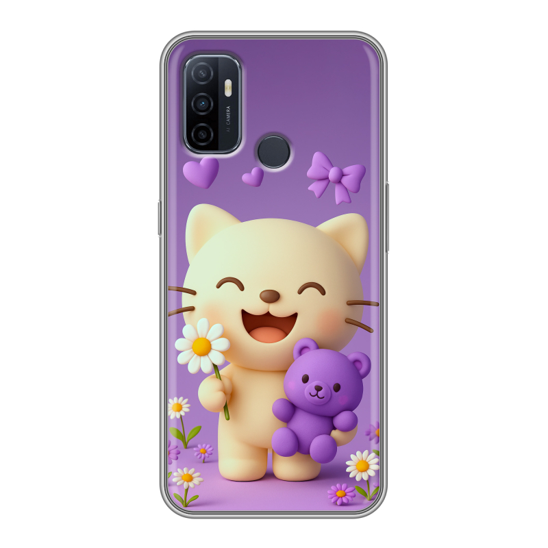 Силиконовый противоударный чехол на OPPO A53 с принтом для девочек Силиконовый противоударный чехол на OPPO A53 с принтом для девочек