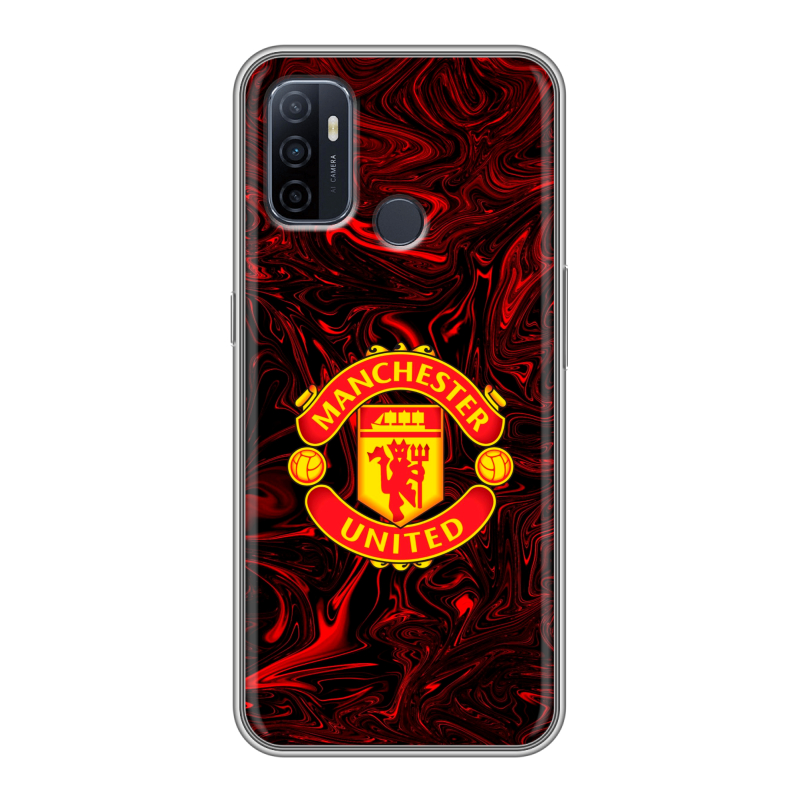 Силиконовый чехол на OPPO A53 с принтом Manchester United Силиконовый чехол на OPPO A53 с принтом Manchester United