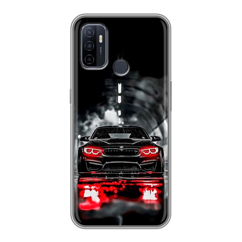 Силиконовый противоударный чехол на OPPO A53 с принтом BMW БМВ Силиконовый противоударный чехол на OPPO A53 с принтом BMW БМВ