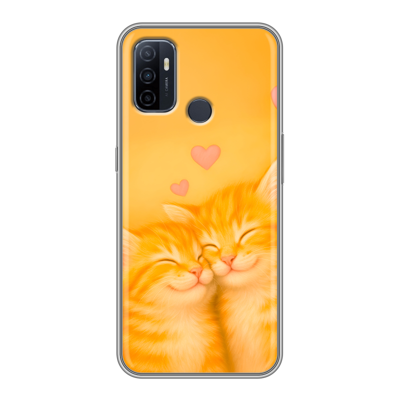 Силиконовый противоударный чехол на OPPO A53 с принтом Милые котята Силиконовый противоударный чехол на OPPO A53 с принтом Милые котята