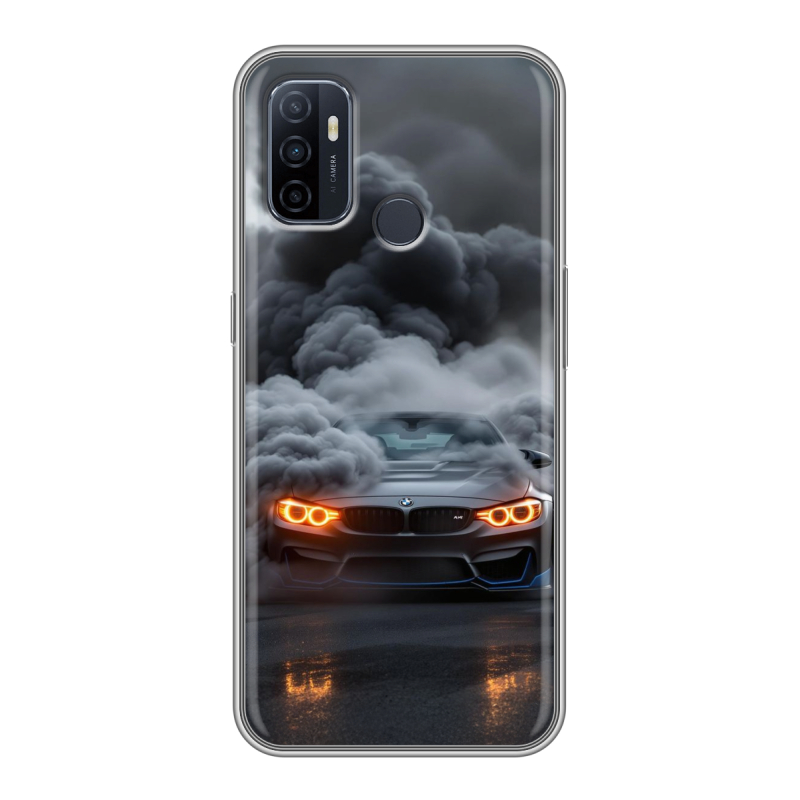 Силиконовый противоударный чехол на OPPO A53 с принтом BMW БМВ Силиконовый противоударный чехол на OPPO A53 с принтом BMW БМВ
