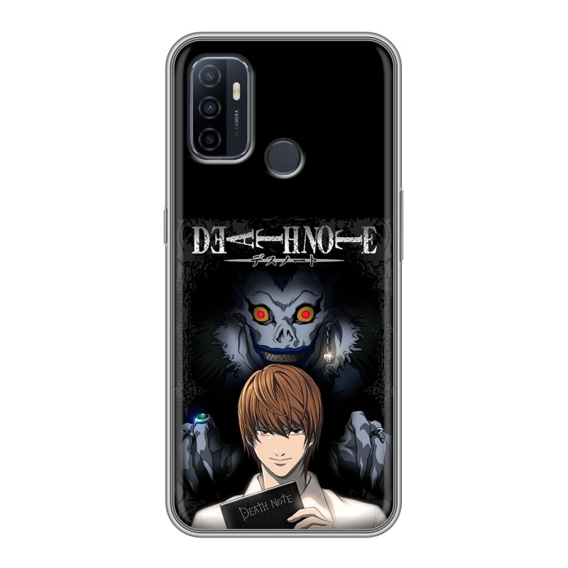 Силиконовый противоударный чехол на OPPO A53 с принтом Death note Тетрадь смерти Силиконовый противоударный чехол на OPPO A53 с принтом Death note Тетрадь смерти