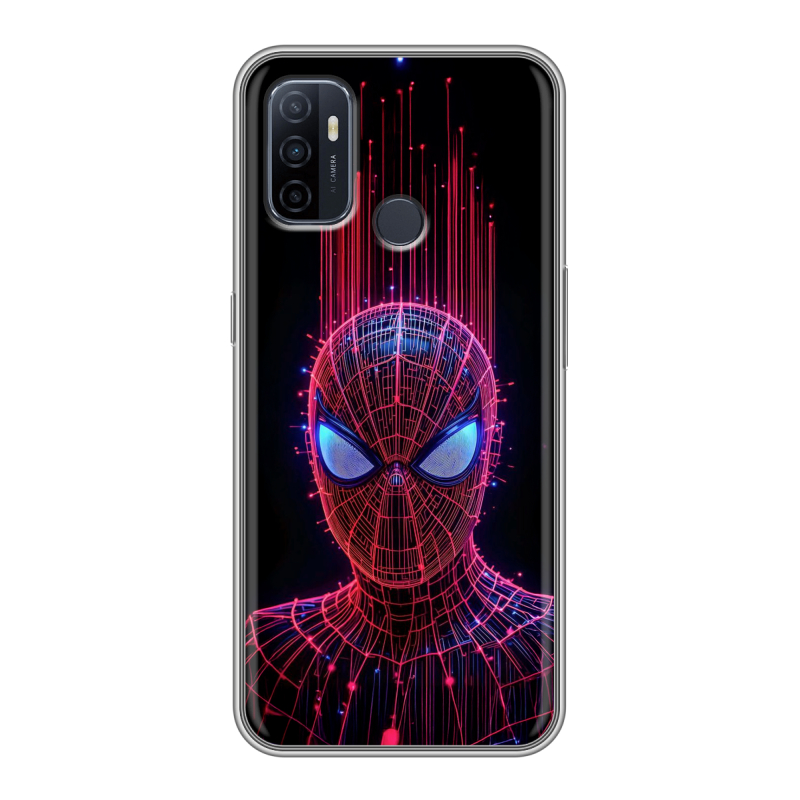 Силиконовый противоударный чехол на OPPO A53 с принтом Spiderman Человек паук Силиконовый противоударный чехол на OPPO A53 с принтом Spiderman Человек паук