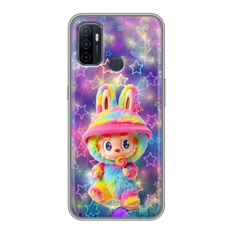 Силиконовый чехол на OPPO A53 с принтом Labubu Лабубу Силиконовый чехол на OPPO A53 с принтом Labubu Лабубу