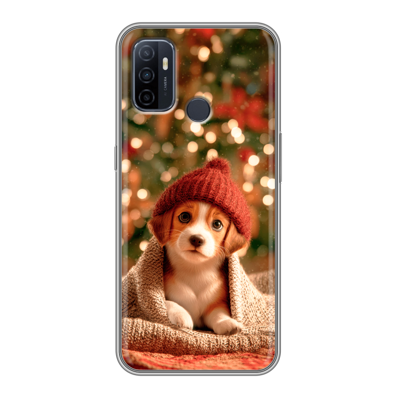 Силиконовый противоударный чехол на OPPO A53 с принтом Новый год Силиконовый противоударный чехол на OPPO A53 с принтом Новый год