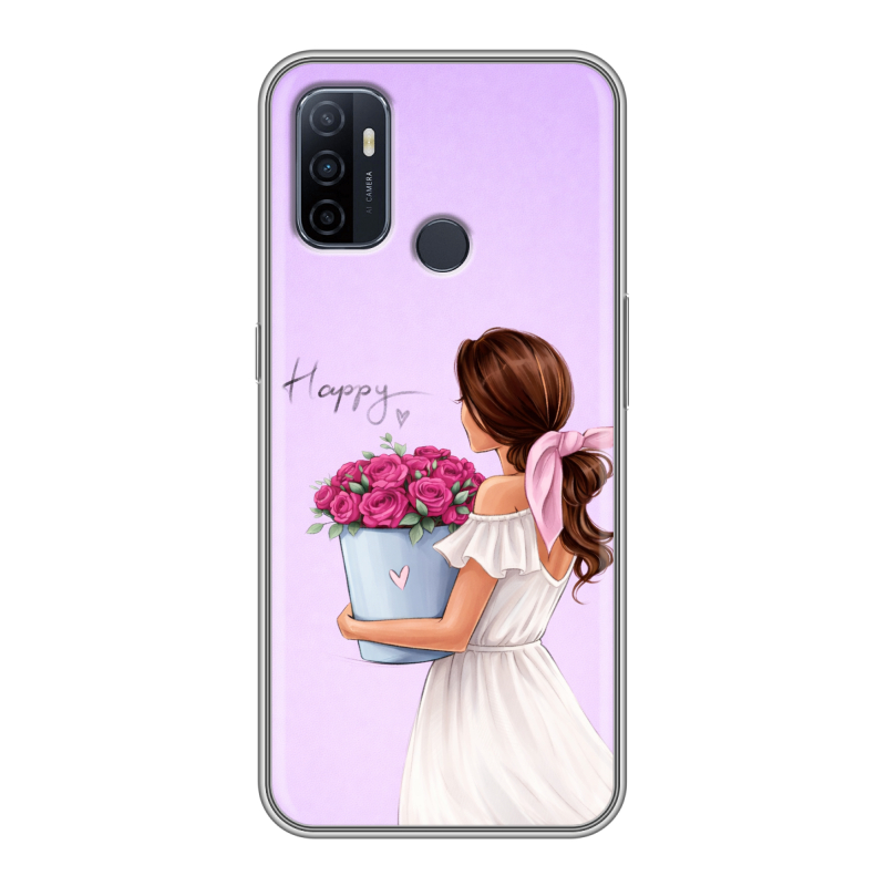 Силиконовый чехол на OPPO A53 с принтом женский Силиконовый чехол на OPPO A53 с принтом женский