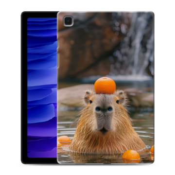 Силиконовый чехол на Samsung Galaxy Tab A7 10.4 (2020) с принтом Капибара с апельсином