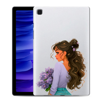Силиконовый чехол на Samsung Galaxy Tab A7 10.4 (2020) с принтом девушка цветы Силиконовый чехол на Samsung Galaxy Tab A7 10.4 (2020) с принтом девушка цветы