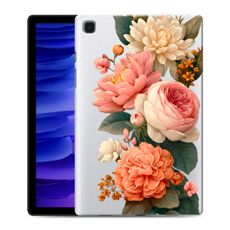 Силиконовый противоударный чехол на Samsung Galaxy Tab A7 10.4 (2020) с принтом цветы Силиконовый противоударный чехол на Samsung Galaxy Tab A7 10.4 (2020) с принтом цветы