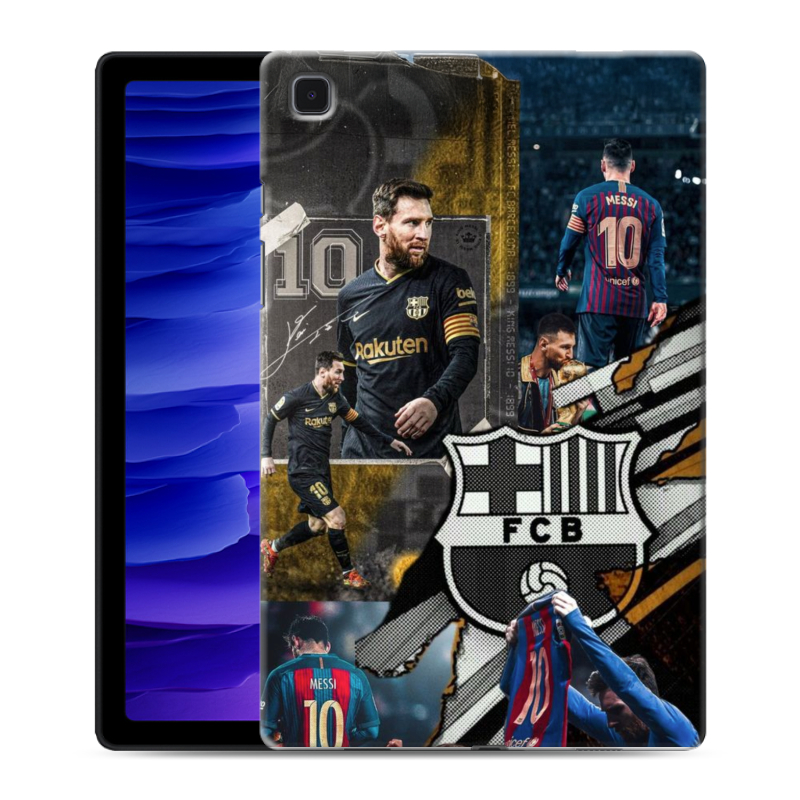 Силиконовый противоударный чехол на Samsung Galaxy Tab A7 10.4 (2020) с принтом Messi Barcelona Силиконовый противоударный чехол на Samsung Galaxy Tab A7 10.4 (2020) с принтом Messi Barcelona