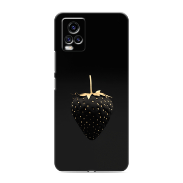 Силиконовый чехол на Vivo V20 с принтом Черная клубника