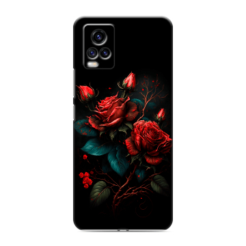 Силиконовый чехол на Vivo V20 с принтом Розы красные Силиконовый чехол на Vivo V20 с принтом Розы красные
