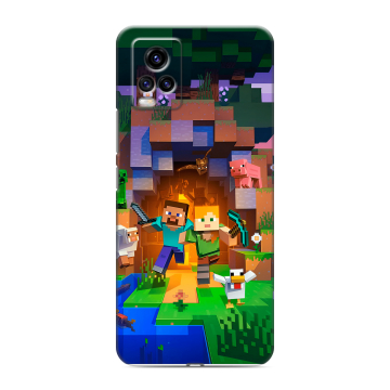 Силиконовый чехол на Vivo V20 с принтом Майнкрафт Minecraft Силиконовый чехол на Vivo V20 с принтом Майнкрафт Minecraft