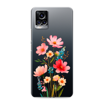 Силиконовый чехол на Vivo V20 с принтом Цветы