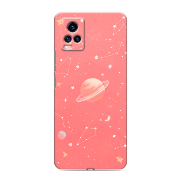 Силиконовый чехол на Vivo V20 с принтом Розовый космос