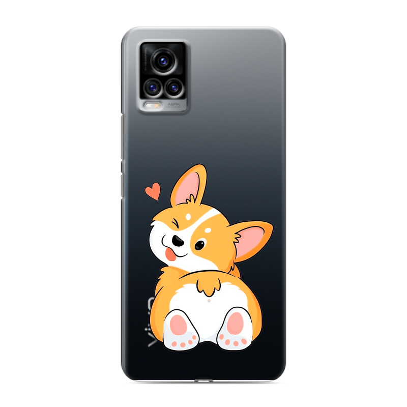 Силиконовый чехол на Vivo V20 с принтом Корги Силиконовый чехол на Vivo V20 с принтом Корги