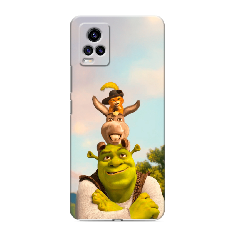 Силиконовый противоударный чехол на Vivo V20 с принтом Шрек Shrek Силиконовый противоударный чехол на Vivo V20 с принтом Шрек Shrek