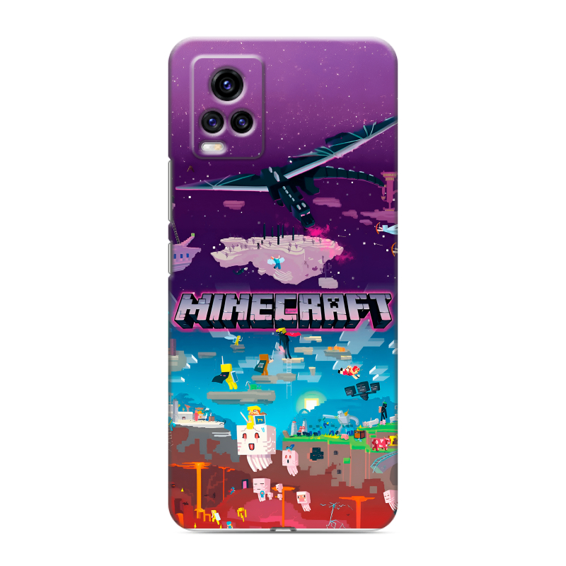 Силиконовый противоударный чехол на Vivo V20 с принтом Майнкрафт Minecraft Силиконовый противоударный чехол на Vivo V20 с принтом Майнкрафт Minecraft