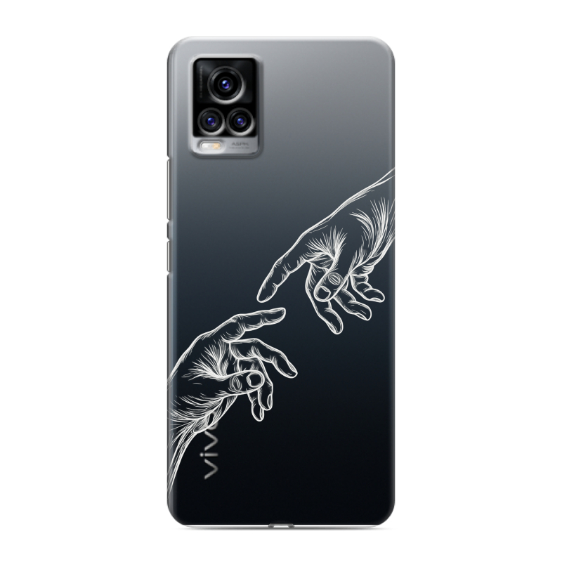 Силиконовый противоударный чехол на Vivo V20 с принтом Сотворение мира Силиконовый противоударный чехол на Vivo V20 с принтом Сотворение мира