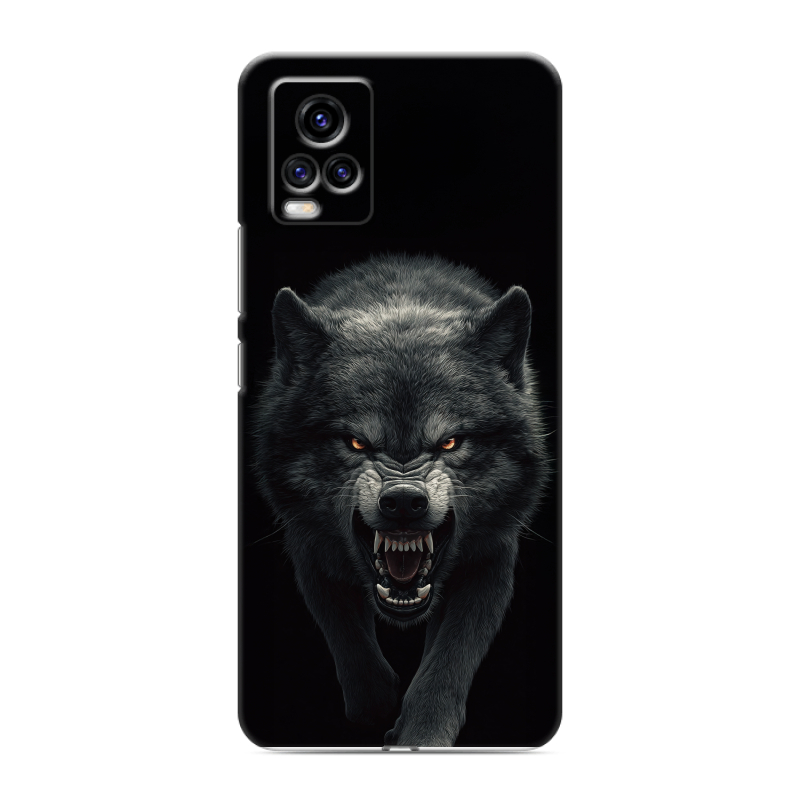 Силиконовый противоударный чехол на Vivo V20 с принтом Волк Силиконовый противоударный чехол на Vivo V20 с принтом Волк