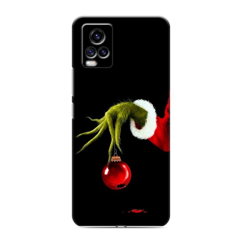 Силиконовый противоударный чехол на Vivo V20 с принтом Новый год Гринч Силиконовый противоударный чехол на Vivo V20 с принтом Новый год Гринч