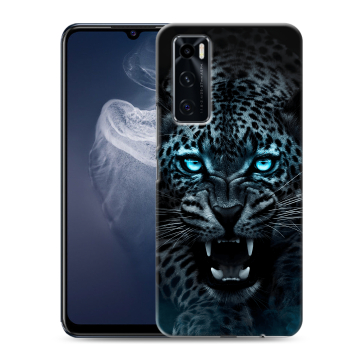 Силиконовый чехол на Vivo V20 SE с принтом Темный леопард Силиконовый чехол на Vivo V20 SE с принтом Темный леопард