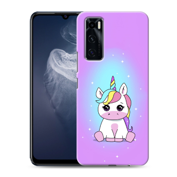 Силиконовый чехол на Vivo V20 SE с принтом Единорог