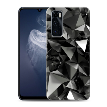 Силиконовый чехол на Vivo V20 SE с принтом Черные кристаллы Силиконовый чехол на Vivo V20 SE с принтом Черные кристаллы