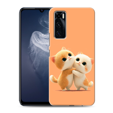 Силиконовый чехол на Vivo V20 SE с принтом Милые котики