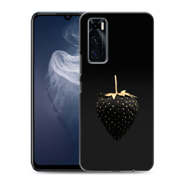 Силиконовый чехол на Vivo V20 SE с принтом Черная клубника Силиконовый чехол на Vivo V20 SE с принтом Черная клубника